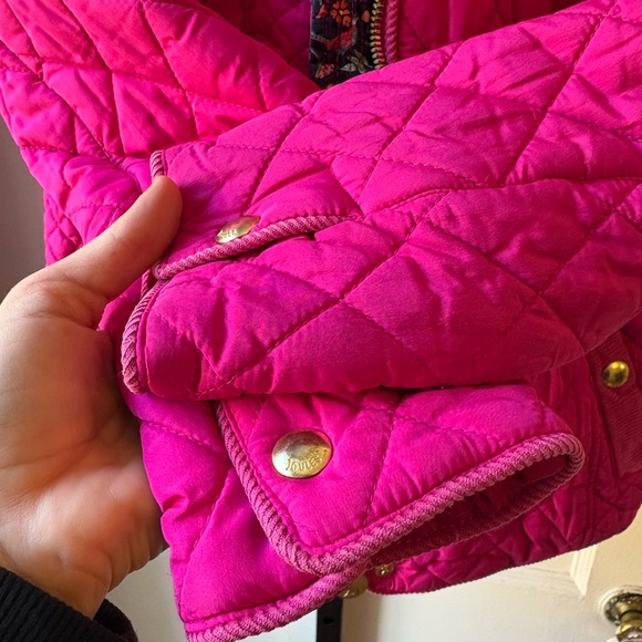 Joules | Newdale Pink Quilted Corduroy Coat with Floral Interior | 9 years - Picture 12 of 16